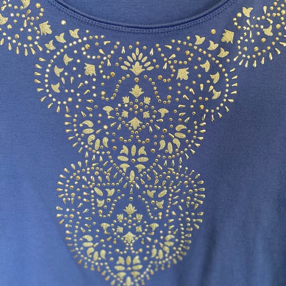 Karen Scott silvery blue cotton tshirt - Picture 2 of 5